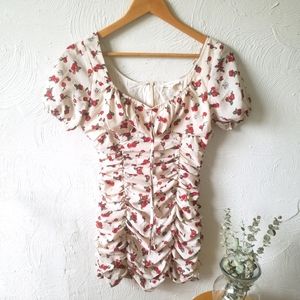 Milkmaid roses bodycon dress